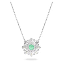 Load image into Gallery viewer, Sunshine pendant Green, Rhodium plated