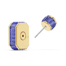 Load image into Gallery viewer, Orbita stud earring Single, Octagon cut, Multicolored, Gold-tone plated