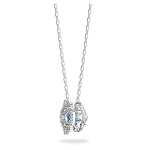 Swarovski Sparkling Dance necklace Blue, Rhodium plated