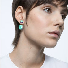 Load image into Gallery viewer, Orbita drop earrings Asymmetrical, Octagon cut, Multicolored, Gold-tone plated