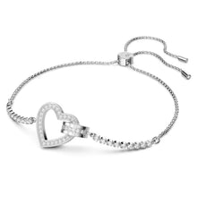 Load image into Gallery viewer, Lovely bracelet Heart, White, Rhodium plated