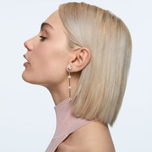 Load image into Gallery viewer, Swarovski Constella earrings Asymmetrical, White, Gold-tone plated