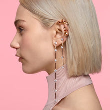 Load image into Gallery viewer, Swarovski Constella earrings Asymmetrical, White, Rose-gold tone