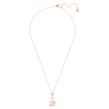 Load image into Gallery viewer, Swarovski Dazzling Swan Y Necklace, Multi-colored, Rose-gold tone plated