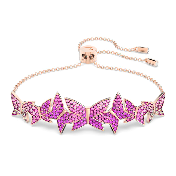 Lilia bracelet Butterfly, Pink, Rose gold-tone plated