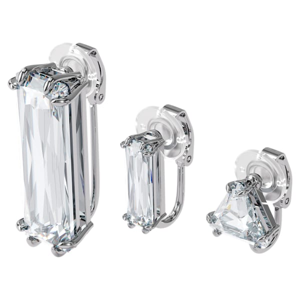 Swarovski Mesmera clip earring Single, Set, Baguette cut crystal, White,