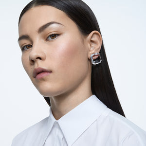 Swarovski Mesmera clip earring Single, Square cut crystal, White