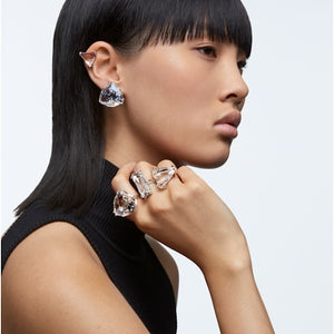 Swarovski Mesmera clip earring Single, Triangle cut crystal, White,