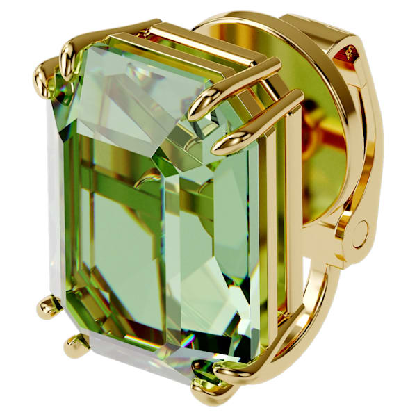 Swarovski Millenia clip earring Single, Green, Gold-tone plated