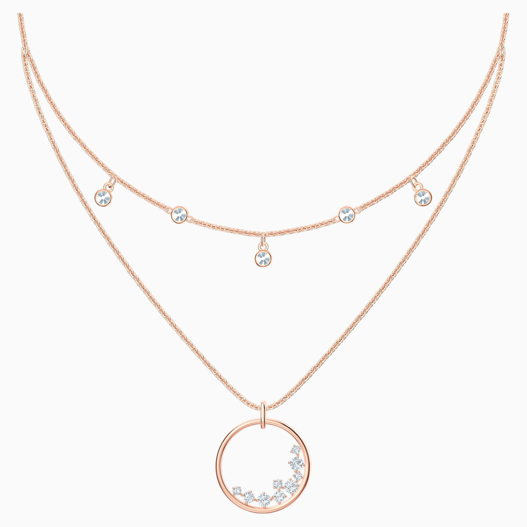 NORTH NECKLACE, WHITE, ROSE-GOLD TONE PLATED