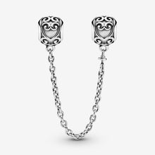 Load image into Gallery viewer, Ornate Hearts Safety Chain Charm
