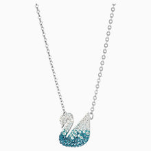 Load image into Gallery viewer, SWAROVSKI ICONIC SWAN PENDANT, MULTI-COLORED, RHODIUM PLATED