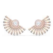 Load image into Gallery viewer, Swarovski Swarovski Sparkling Dance Dial Up Pierced Earrings, Gray, Rose-gold tone plated