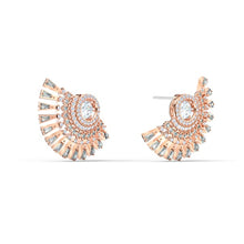 Load image into Gallery viewer, Swarovski Swarovski Sparkling Dance Dial Up Pierced Earrings, Gray, Rose-gold tone plated