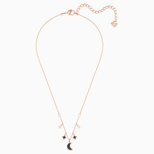 Load image into Gallery viewer, SWAROVSKI SYMBOLIC MOON NECKLACE, BLACK, ROSE-GOLD TONE PLATED