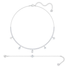 Load image into Gallery viewer, Swarovski Tennis Deluxe Mixed Set, White, Rhodium plated