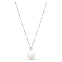 Load image into Gallery viewer, Swarovski Treasure Pearl Necklace, White, Rhodium plated