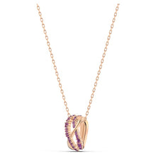 Load image into Gallery viewer, Swarovski Twist Rows Pendant, Purple, Rose-gold tone plated